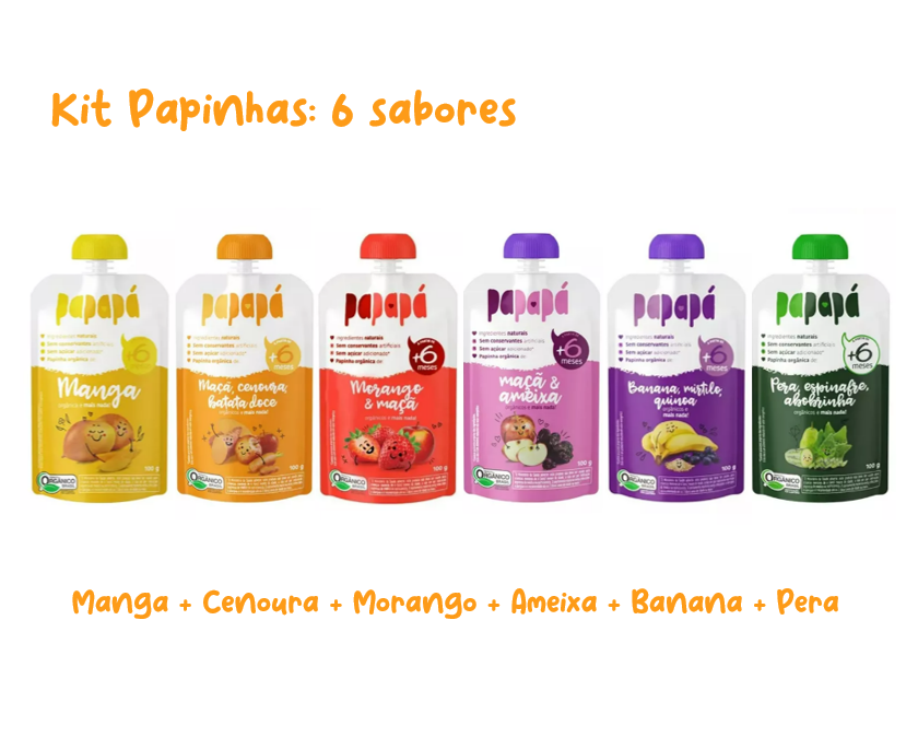 Kit Papinhas Frutas 6un Papapá