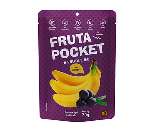 Banana e Açaí Liofilizada 20g Fruta Pocket 624