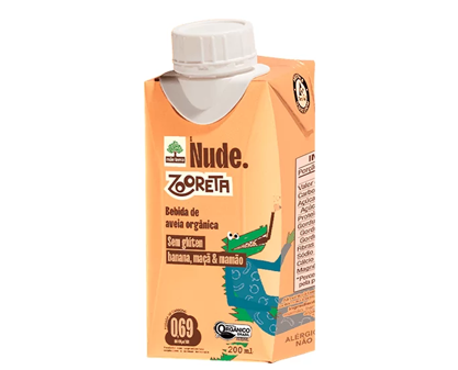 Bebida de Aveia Banana Mamão Zooreta 200ml Nude.