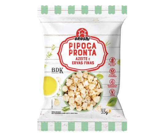 Pipoca com Azeite e Ervas Finas 35g Okoshi 648