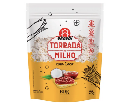 Torrada Milho com Coco 75g Okoshi 644