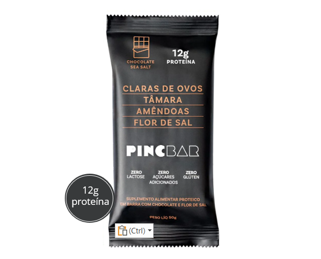 Barra de Proteína Chocolate e Sal Marinho 50g PincBar