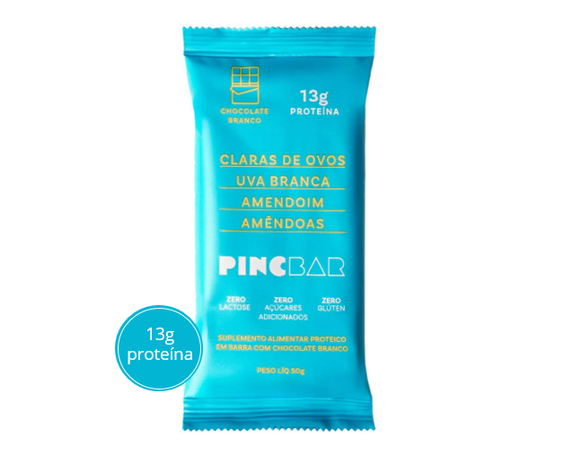 Barra de Proteína Chocolate Branco 50g PincBar