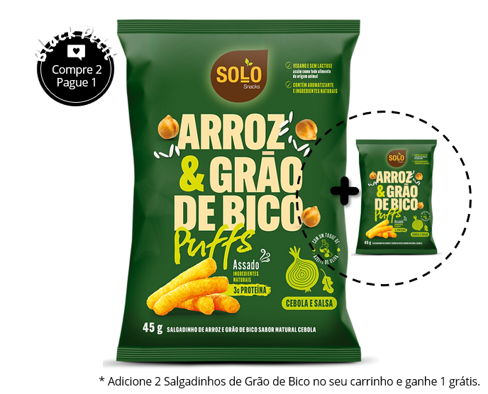 Salgadinho Arroz e Grão de Bico Cebola e Salsa 45g Solo Snacks