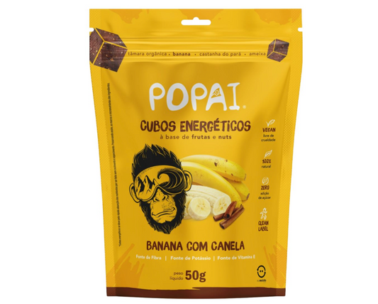Cubo Energético Sabor Banana e Canela 50g Popai 1164