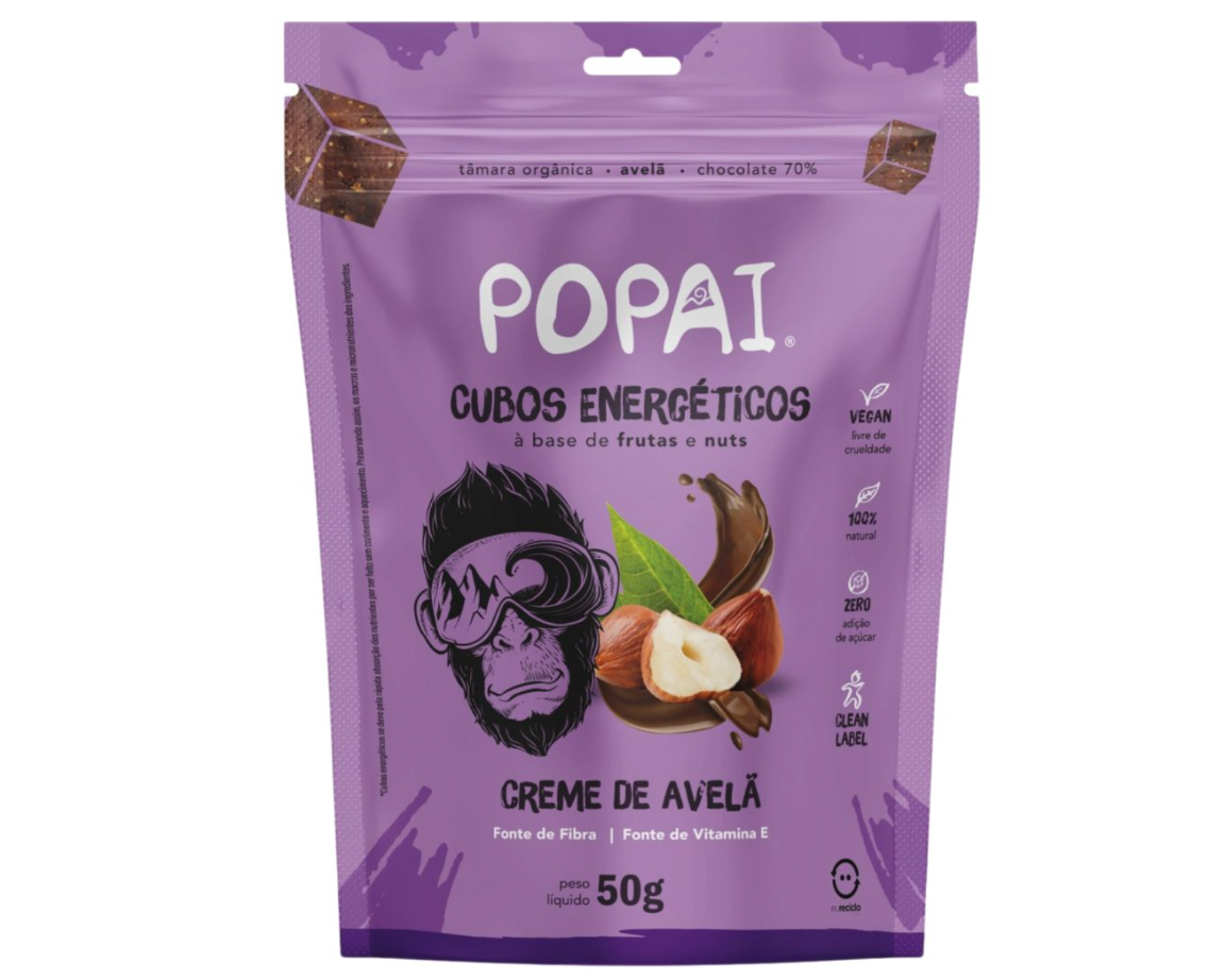 Cubo energético Sabor Creme de Avelã 50g Popai