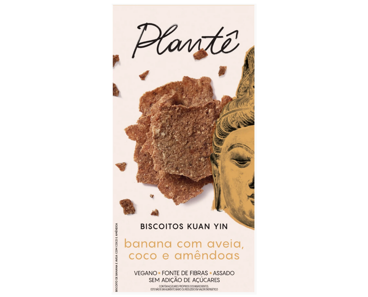 Biscoito Kuan Yin Banana com Aveia, Coco e Amendoas - 60g Plantê