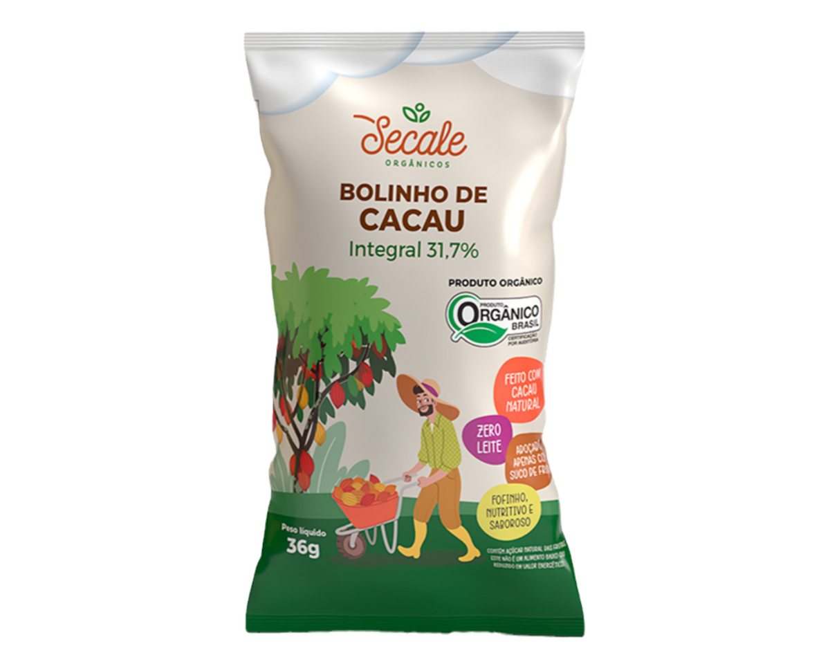 Bolinho de Cacau Orgânico Unidade 36g Secale