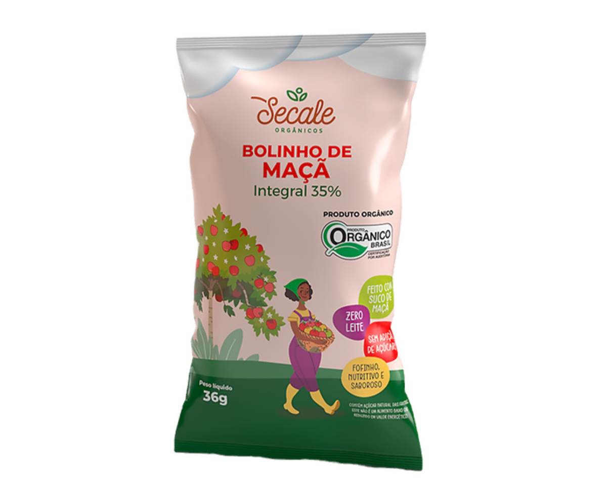 Bolinho de Maçã Orgânico Unidade 36g Secale